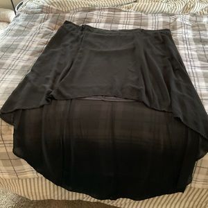High low black skirt